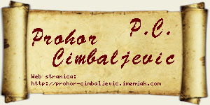 Prohor Cimbaljević vizit kartica